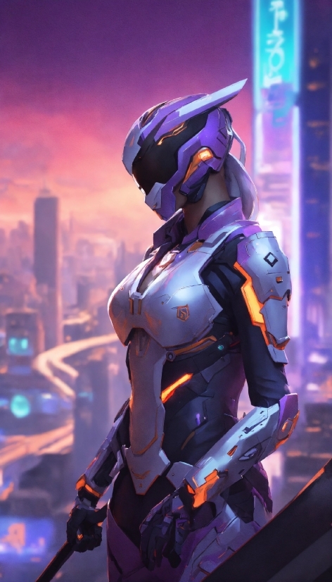 Purple, Electric Blue, Machine, Cg Artwork, Building, Mecha