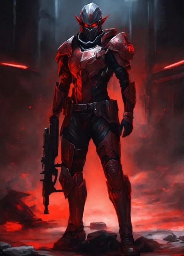 Red, Cartoon, Art, Action Film, Helmet, Cg Artwork