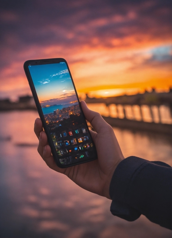 Cloud, Sky, Hand, Telephony, Mobile Phone, Portable Communications Device