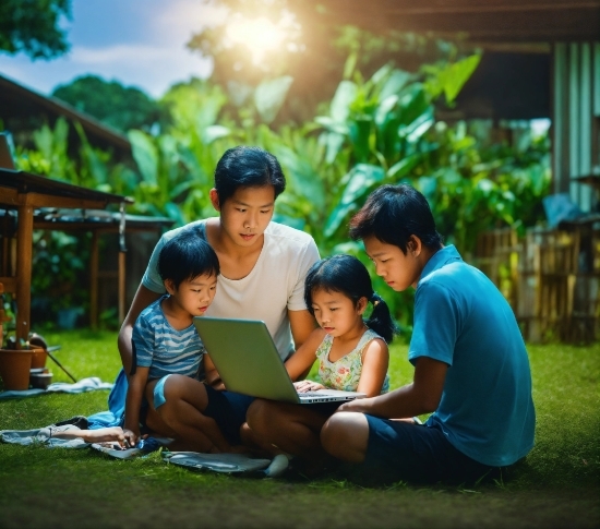 Plant, Shirt, Green, Computer, People In Nature, Shorts