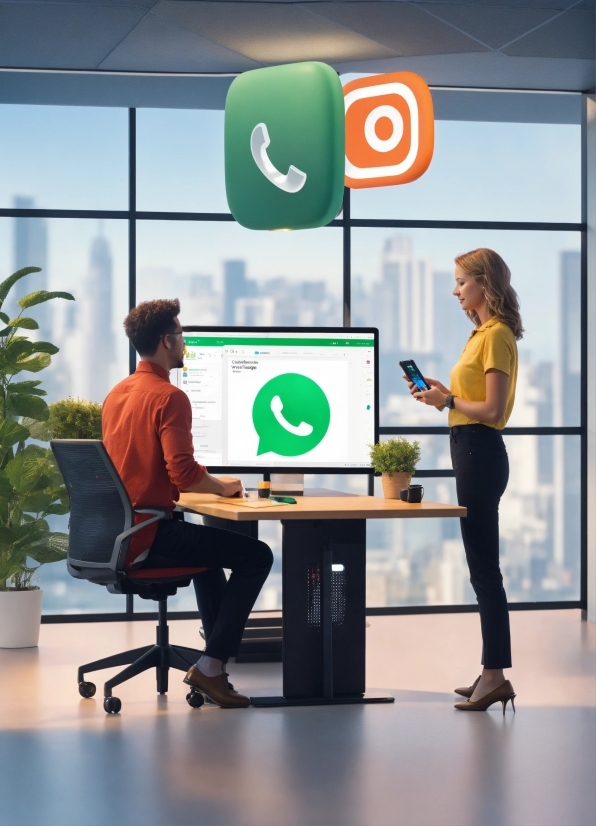 Footwear, Table, Plant, Office Chair, Building, Personal Computer