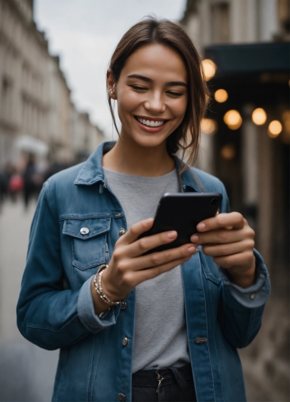 Clothing, Smile, Hand, Sleeve, Flash Photography, Mobile Phone