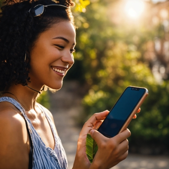 Smile, Photograph, Mobile Phone, Sunglasses, Communication Device, Goggles