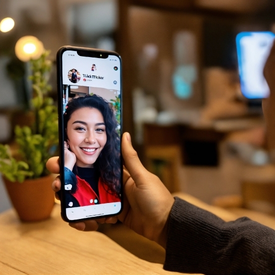 Smile, Hand, Flowerpot, Plant, Mobile Phone, Telephony