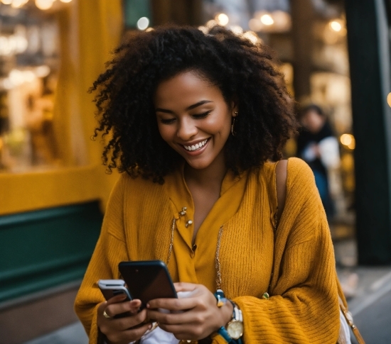 Watch, Smile, Hairstyle, Facial Expression, Fun, Communication Device