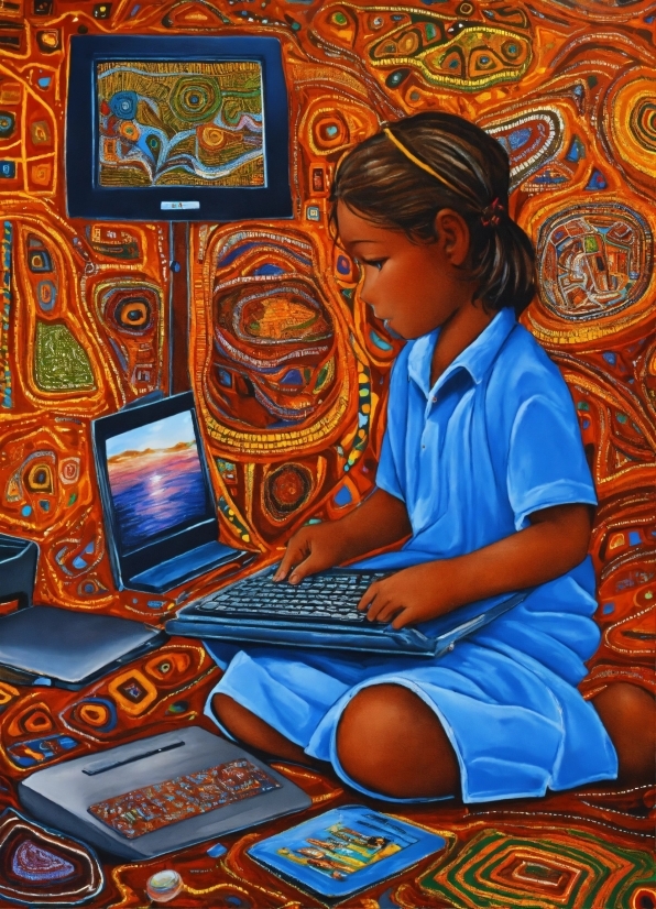 Computer, Personal Computer, Human Body, Textile, Laptop, Art