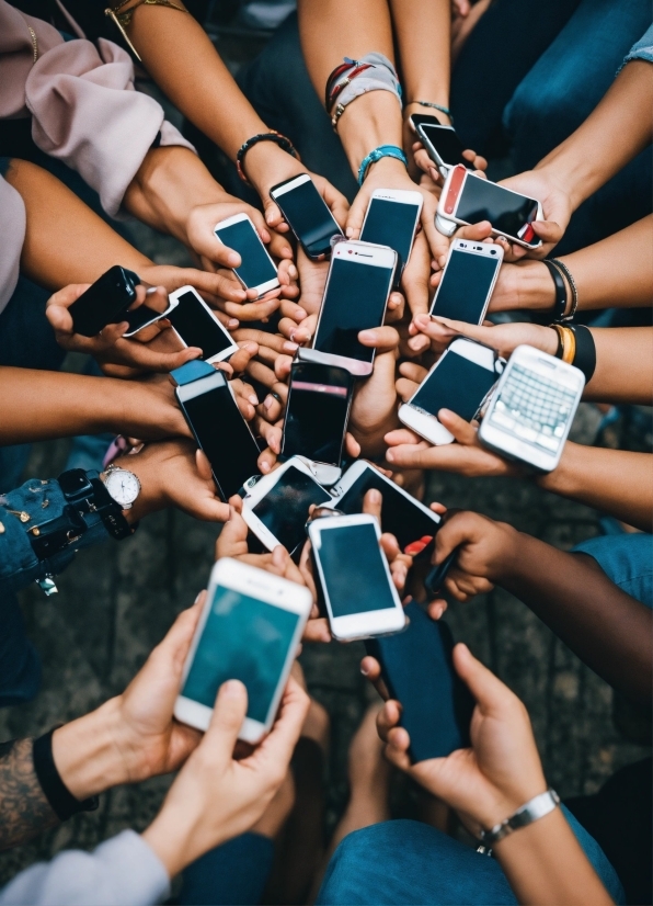 Hand, Photograph, Blue, Mobile Phone, Communication Device, Gesture