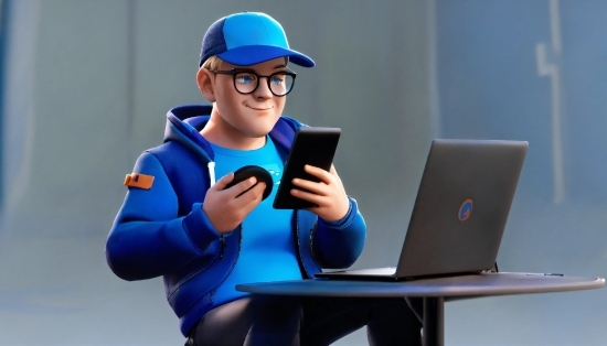 Computer, Laptop, Arm, Personal Computer, Smile, Cap