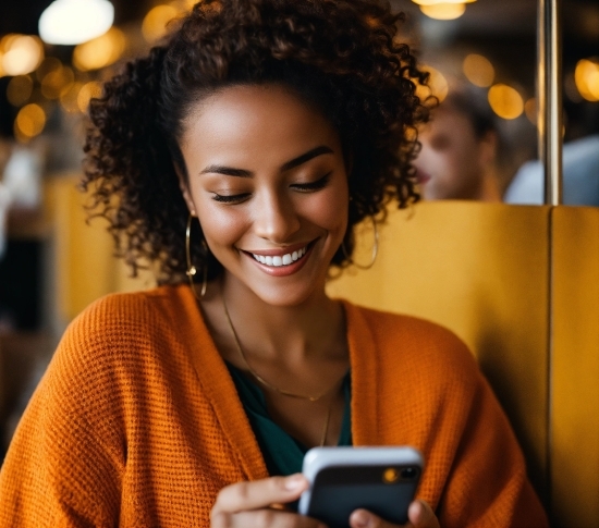 Smile, Hairstyle, Photograph, Jheri Curl, Human, Mobile Phone