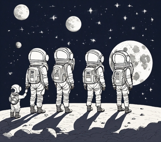 Astronaut, World, Cartoon, Moon, Organism, Window