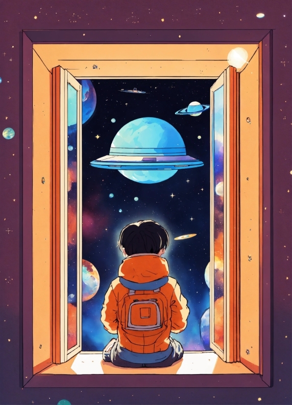 Rectangle, Art, Lighting, Cartoon, Painting, Space