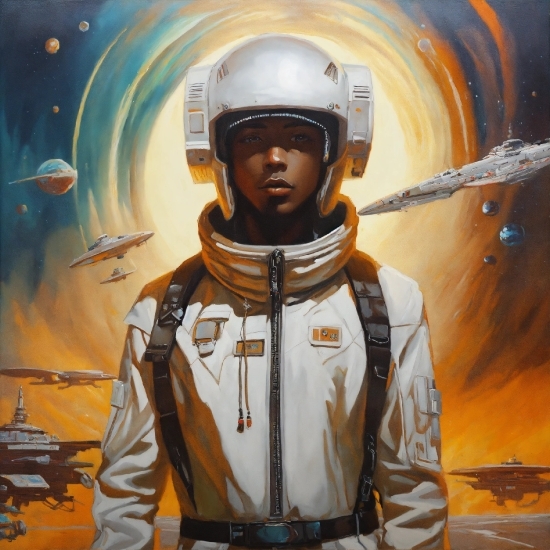 Outerwear, Human, Sleeve, Astronaut, Helmet, Space