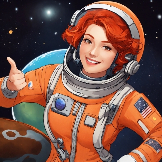 Smile, Facial Expression, Astronaut, Cartoon, Gesture, Sleeve