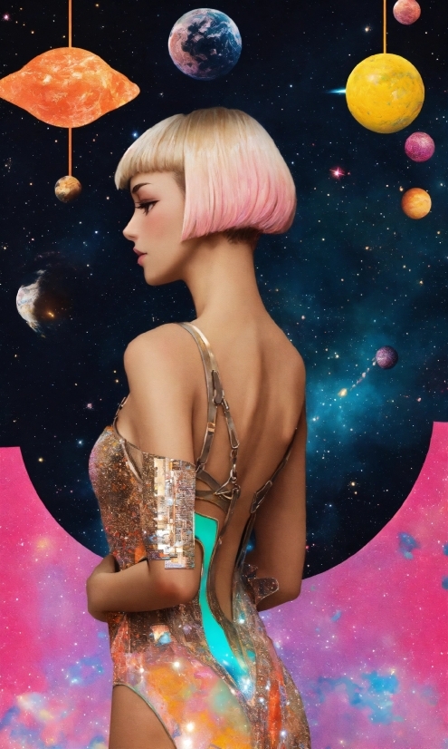 Hairstyle, Eyelash, Flash Photography, Pink, Cg Artwork, Space