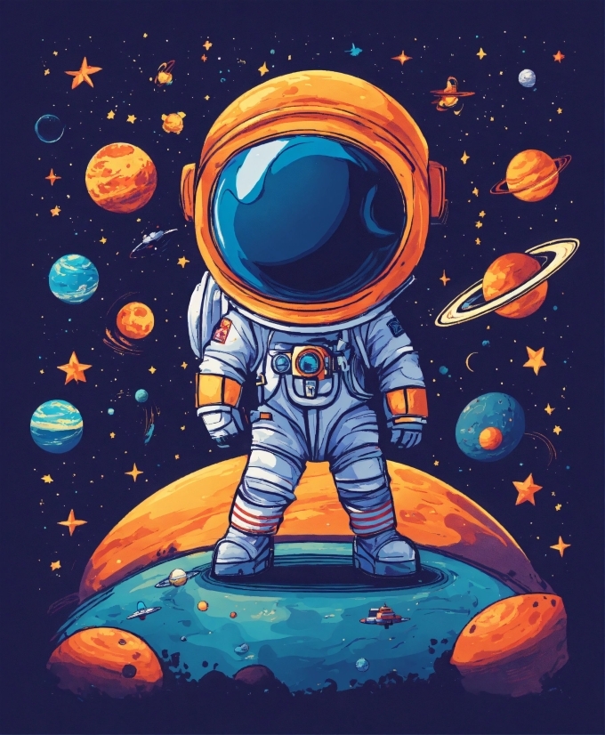 Astronaut, World, Astronomical Object, Art, Font, Space