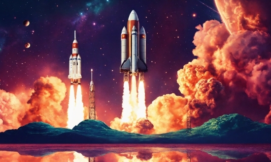 Sky, Light, Nature, Rocket, Space Shuttle, World