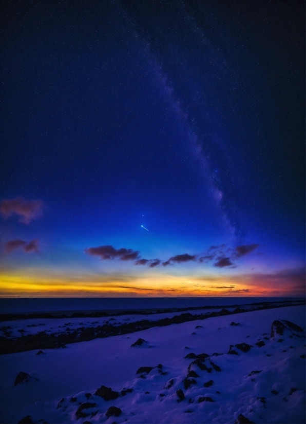 Sky, Cloud, Atmosphere, Natural Landscape, Afterglow, Snow