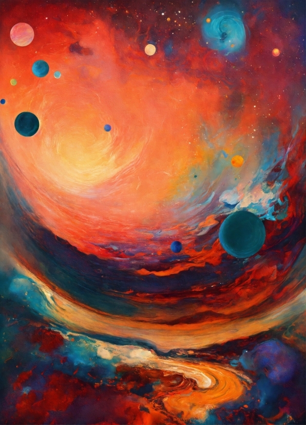 Atmosphere, Nature, Paint, Orange, Astronomical Object, Art