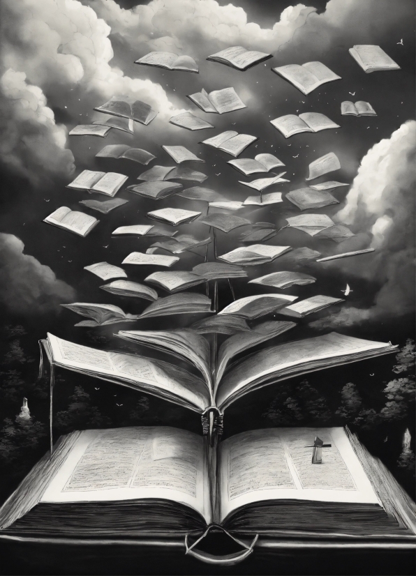 Cloud, Book, Nature, Black, Sky, Flash Photography