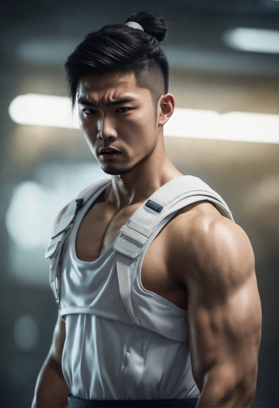 Muscle, Flash Photography, Neck, Eyelash, Vest, Sleeveless Shirt