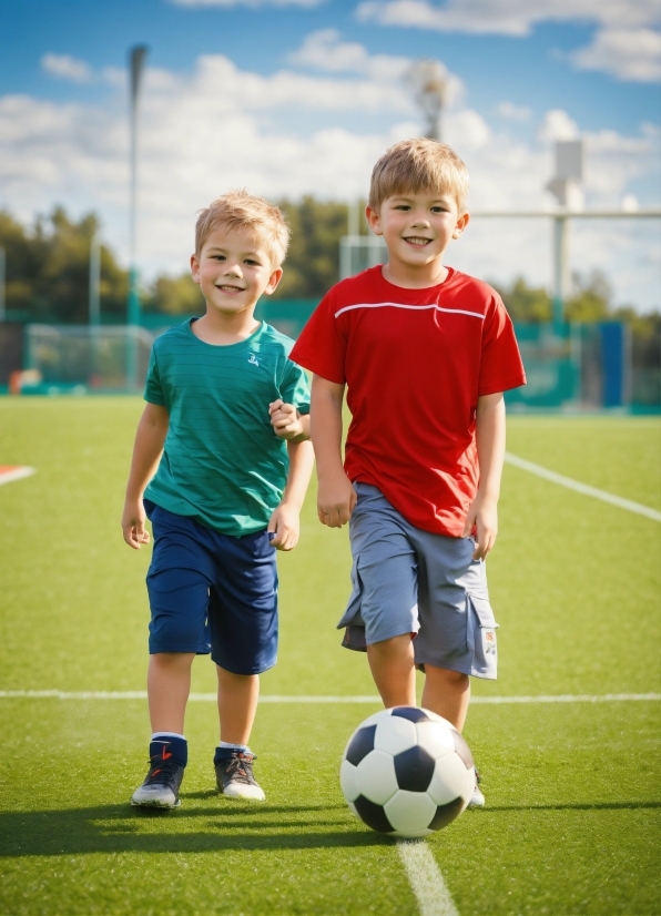 Cloud, Sky, Shorts, Smile, Shoe, Sports Equipment