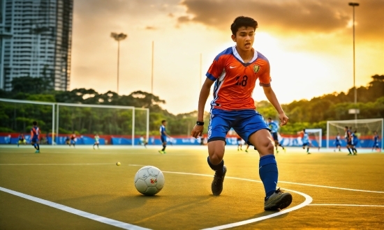 Sky, Sports Equipment, Cloud, Soccer, Shorts, Football