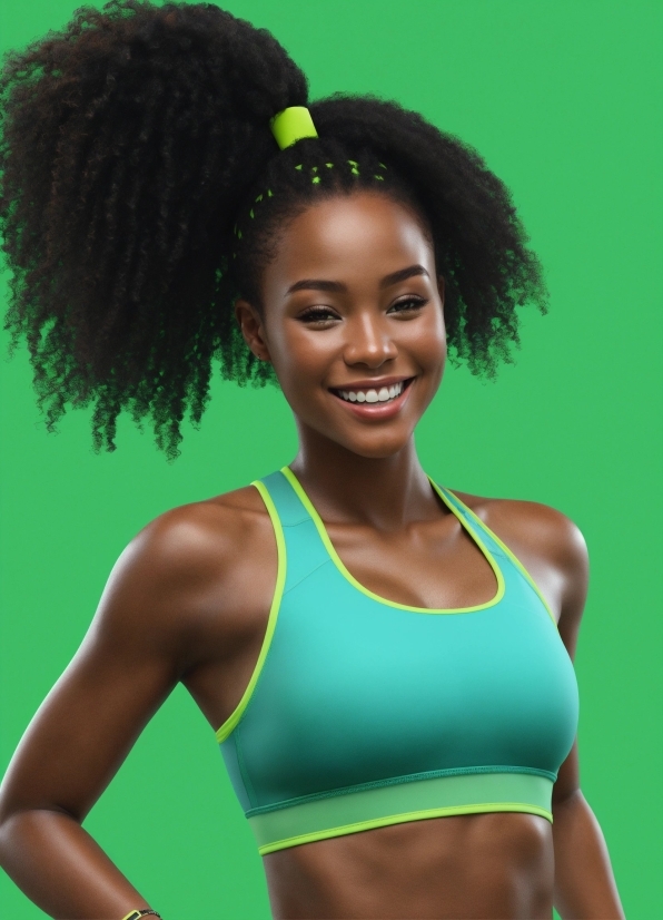 Smile, Jheri Curl, Green, Human, Fashion, Afro