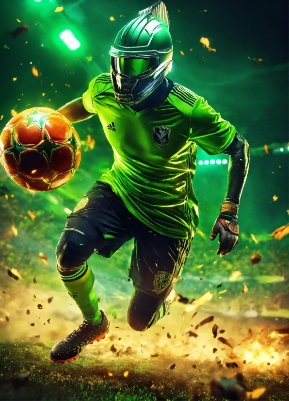 Green, Personal Protective Equipment, Art, Helmet, Space, Grass