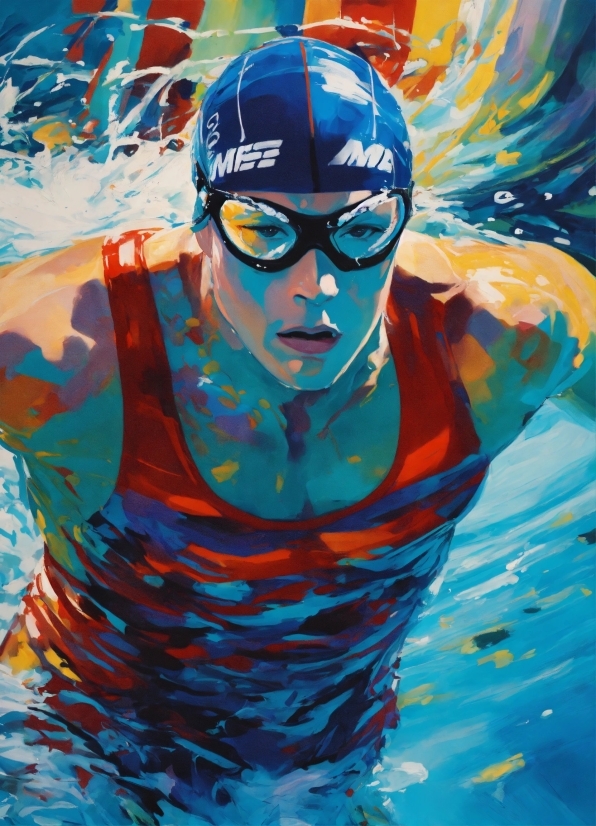 Goggles, Paint, Art, Swimming Pool, Aqua, Leisure