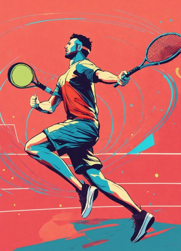 Playing Sports, Sports Equipment, Sleeve, Art, Strings, Tennis Racket