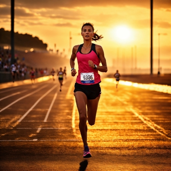 Sky, Sports Uniform, Cloud, Asphalt, Happy, Track And Field Athletics