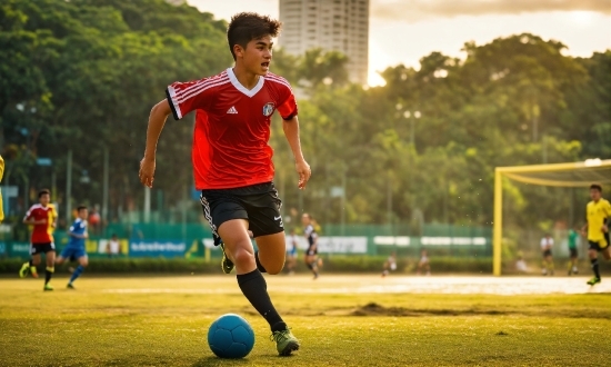 Shorts, Sports Equipment, Soccer, Football, Ball, Sky