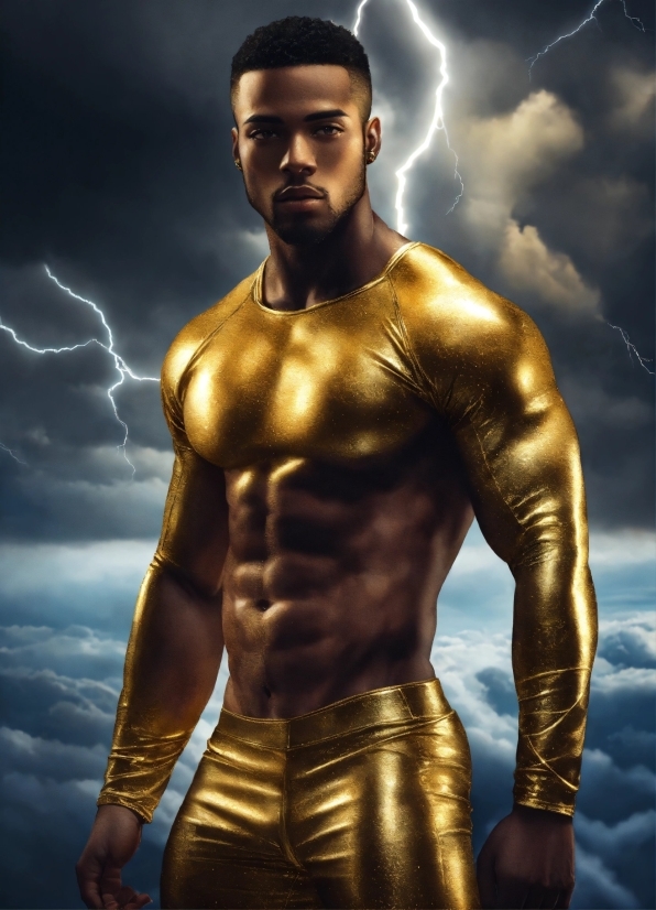 Cloud, Muscle, Bodybuilder, Lightning, Bodybuilding, Standing