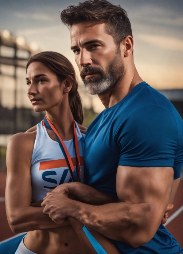 Face, Arm, Muscle, Blue, Beard, Flash Photography