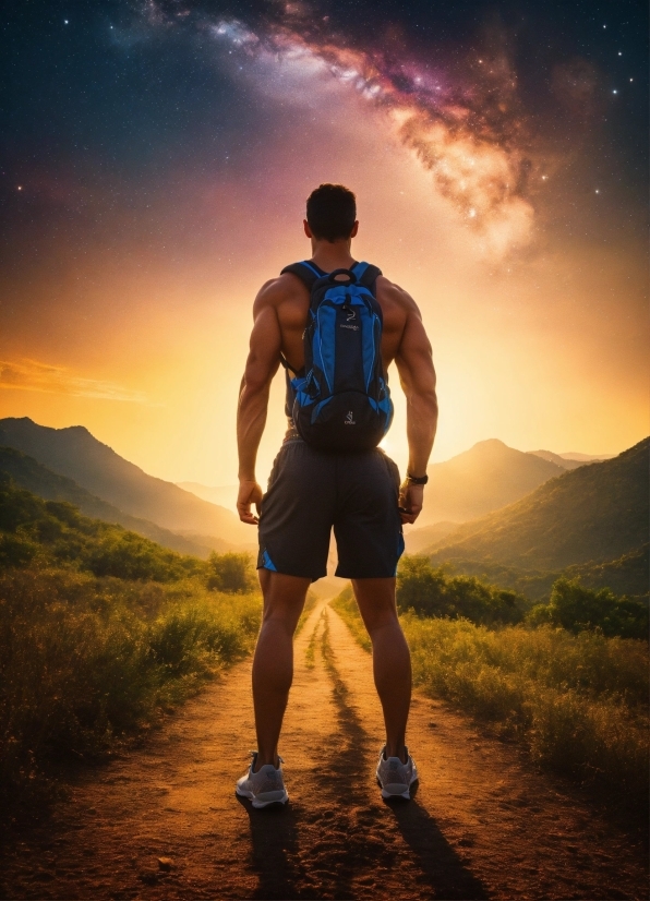 Cloud, Sky, Shorts, People In Nature, Mountain, Muscle