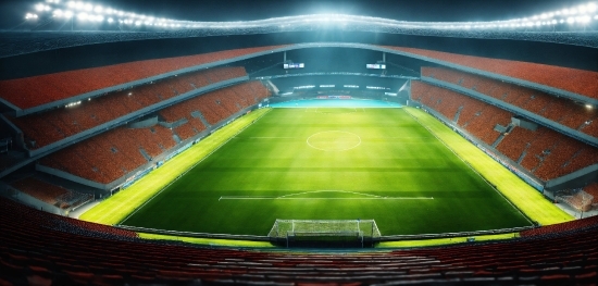 Light, Grass, Line, Symmetry, Stadium, Rectangle