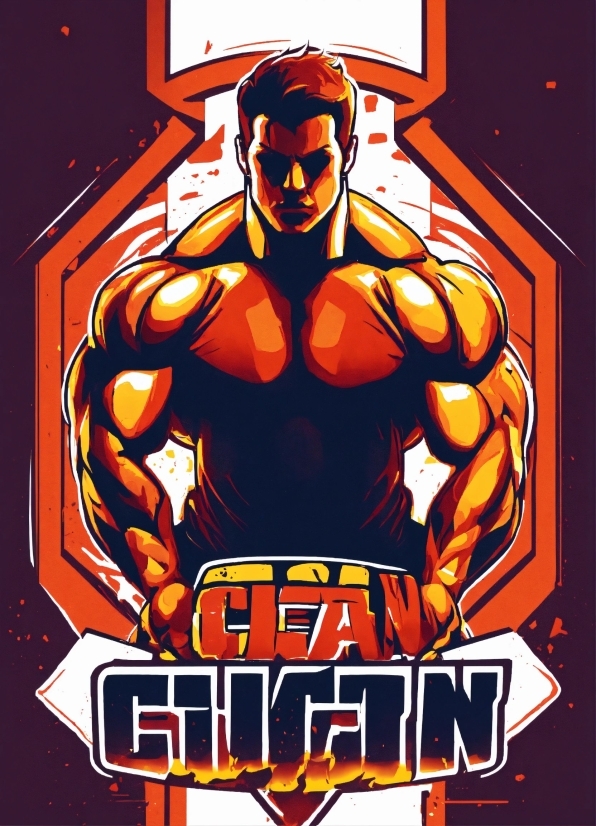 Poster, Cartoon, Bodybuilder, Illustration, Art, Fictional Character