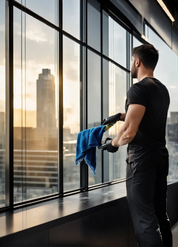 Window, Fixture, Sleeve, Gesture, Sky, Skyscraper