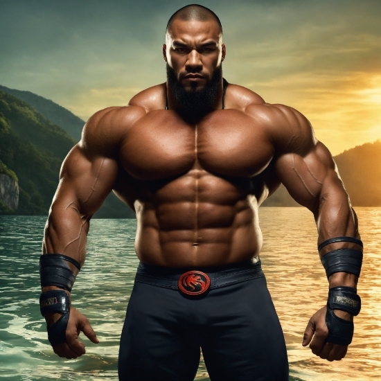 Muscle, Cartoon, Water, Jaw, Sleeve, Bodybuilder