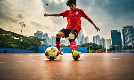 Footwear, Cloud, Sky, Soccer, Sports Equipment, Football