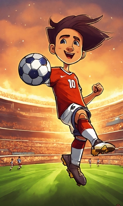 Playing Sports, Cartoon, Sports Equipment, World, Football, Ball